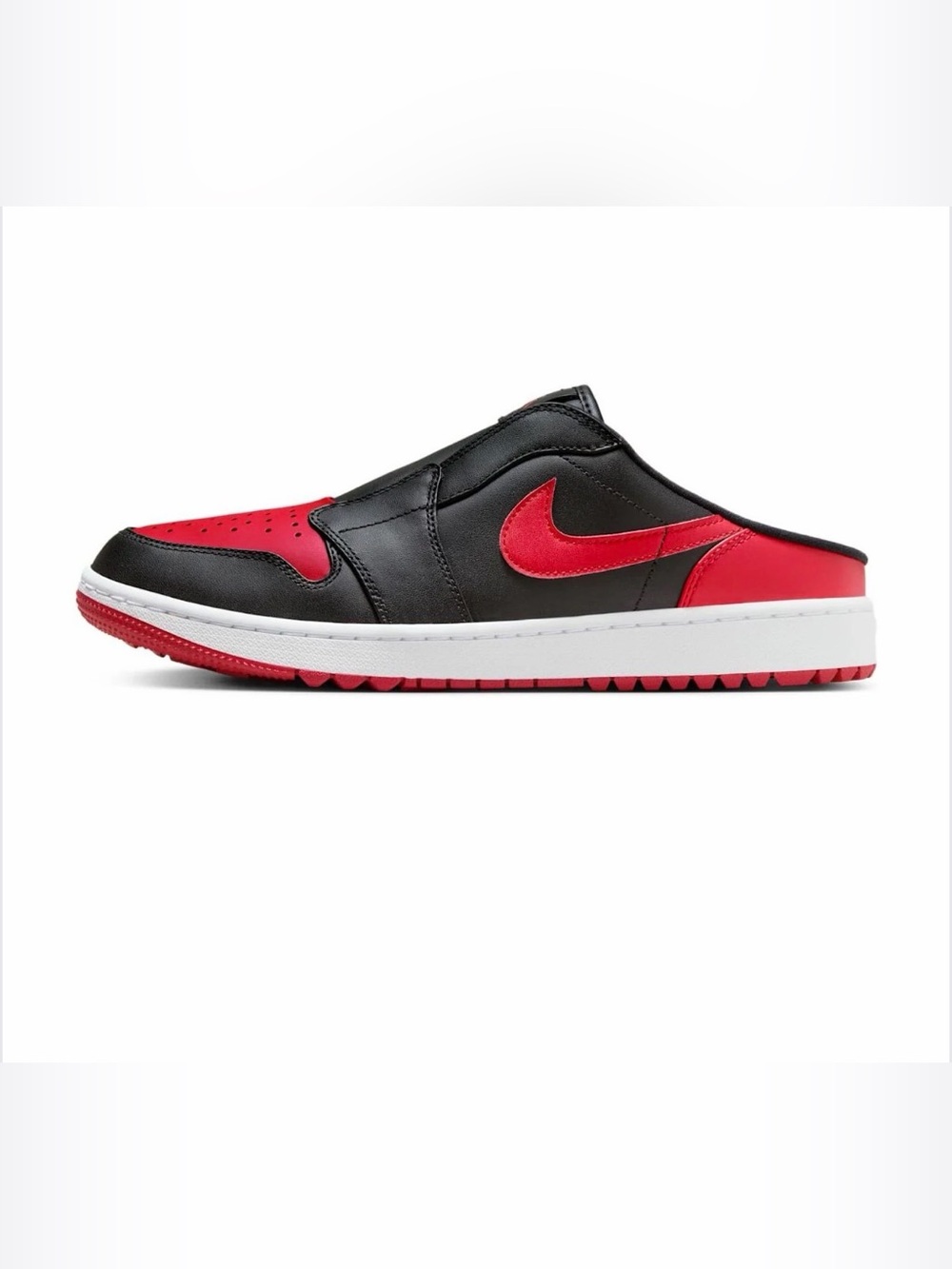 Nike Air Jordan 1 Mule Golf Bred Black Red Shoes FJ1214-001